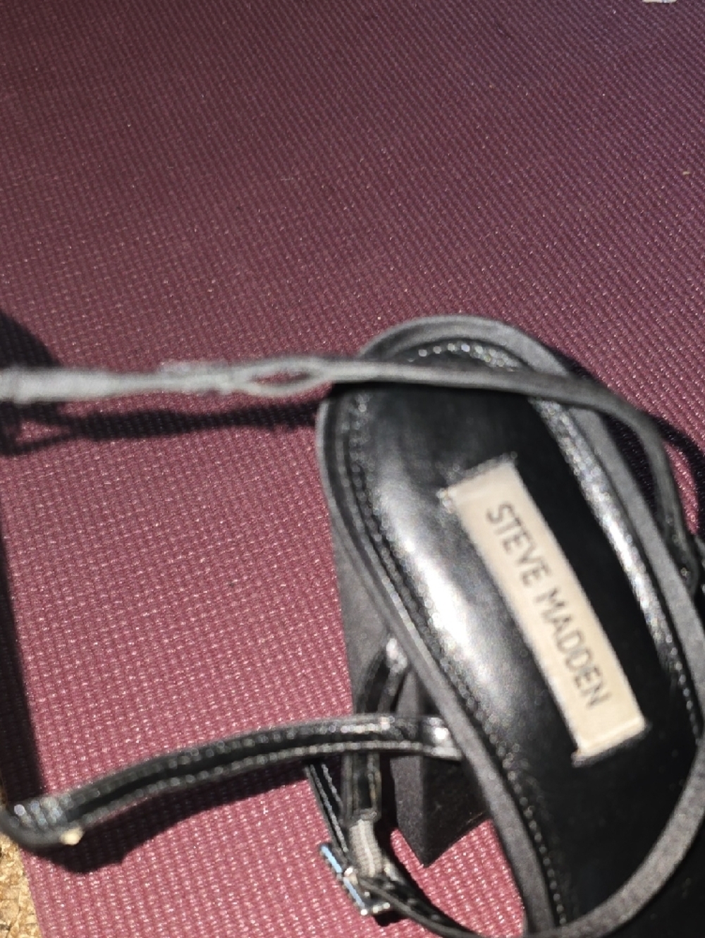 Steve Madden Black Strappy Platform Heels with Rhinestone Buckles - Picture 4 of 4